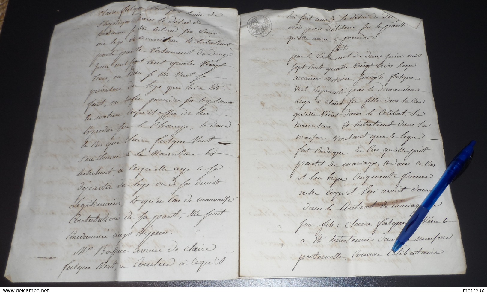 Document Tribunal St Marcellin Isère 5 Oct 1811 - Matasellos Generales