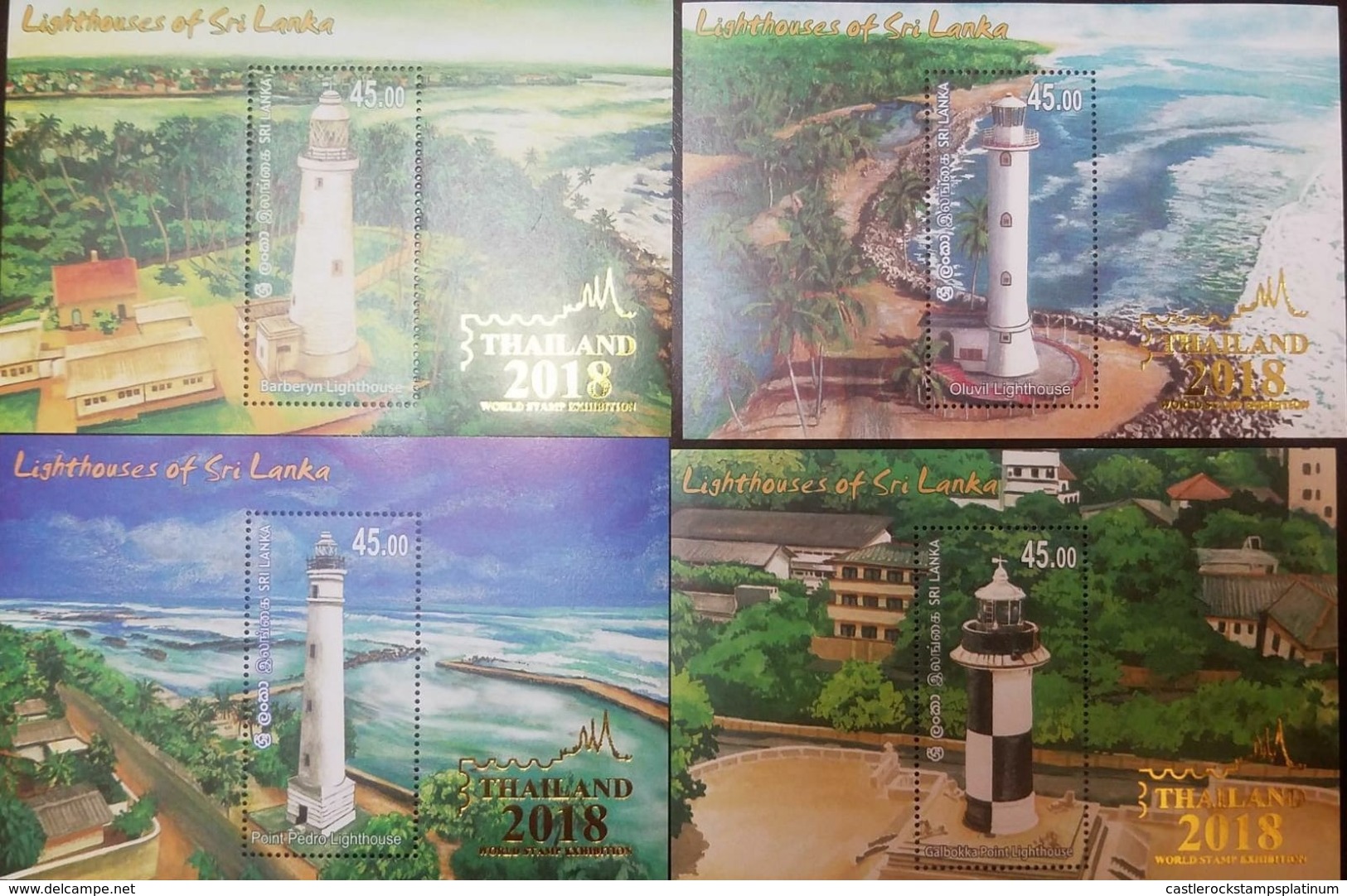 O) 2018 THAILAND, LIGHTHOUSE OF  SRI LANKA- GALBOKKA-PEDRO-OLUVIL-BARBERYN,  LANDSCAPE-ARCHITECTURE, MNH - Thailand