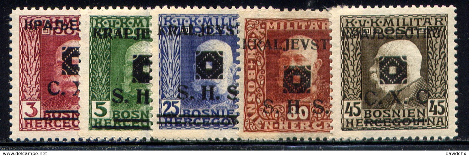 YUGOSLAVIA, (BOSNIA AND HERZEGOVINA), NO.'S 1L25-1L26 AND 1L29-1L31, MH - Unused Stamps