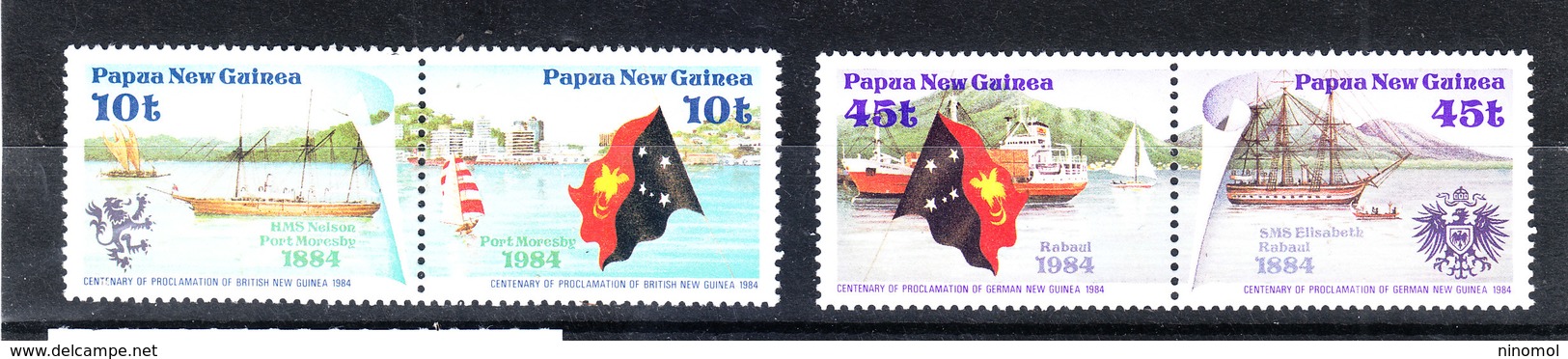 Papua N, Guinea  - 1984. Navi, Velieri, Bandiera Di Papua. Ships, Sailing Ships, Papua Flag. MNH - Francobolli