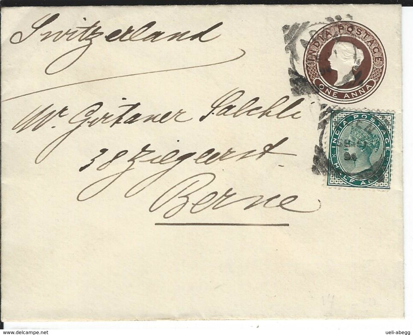 Aden Indian Envelope Of 1886 + SG Z47, Aden 11.9.94 To Bern CH - Aden (1854-1963)