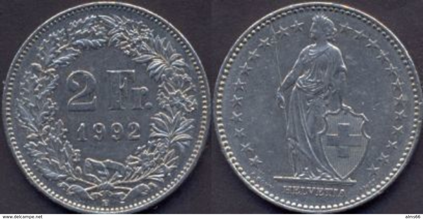 Switzerland Swiss 2 Franc 1992 VF - Autres & Non Classés