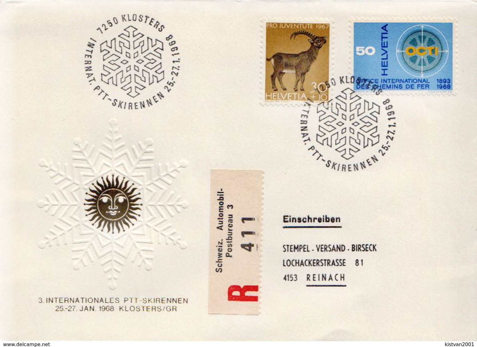 Postal History: Switzerland Registered Cover With Automobile Postbureau - Covers & Documents