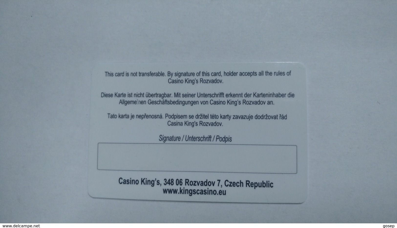 Czech Republic-casino-king's Blue Card-used Card+1card Prepiad Free - Cartes De Casino