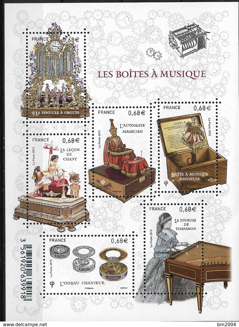 2015 FRANKREICH Mi:Bl 308 **MNH  Spieluhren Und Musikautomaten Des 18. Und 19. Jahrhunderts. - Neufs