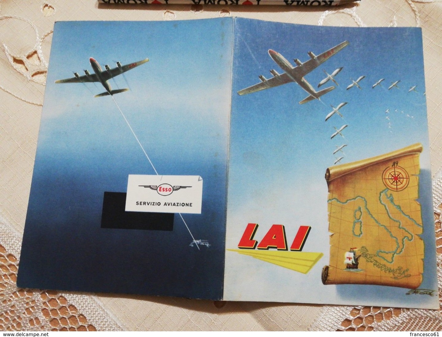 2738) LAI LINEE AEREE ITALIANE Aviazione Opuscolo Cartina Voli Esso - Boeken