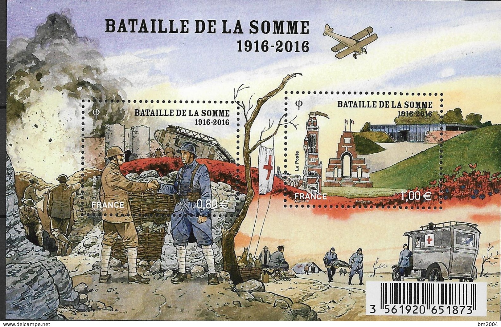 2016 FRANKREICH Mi:Bl 331 **MNH    100. Jahrestag Des Beginns Der Schlacht An Der Somme. - Nuovi