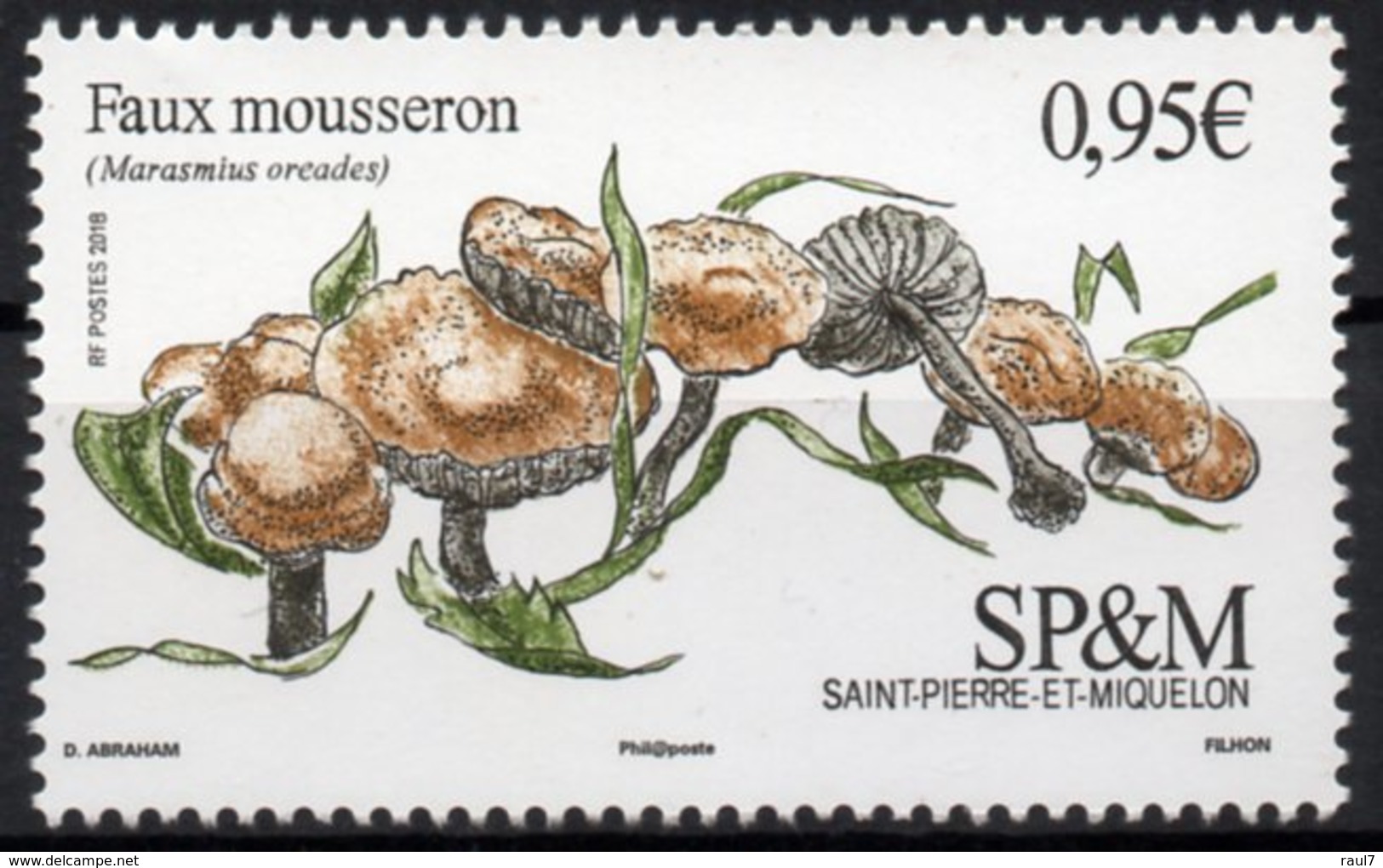 St Pierre & Miquelon 2018 - Champignons, Mousseron - 1 Val Neuf // Mnh - Neufs