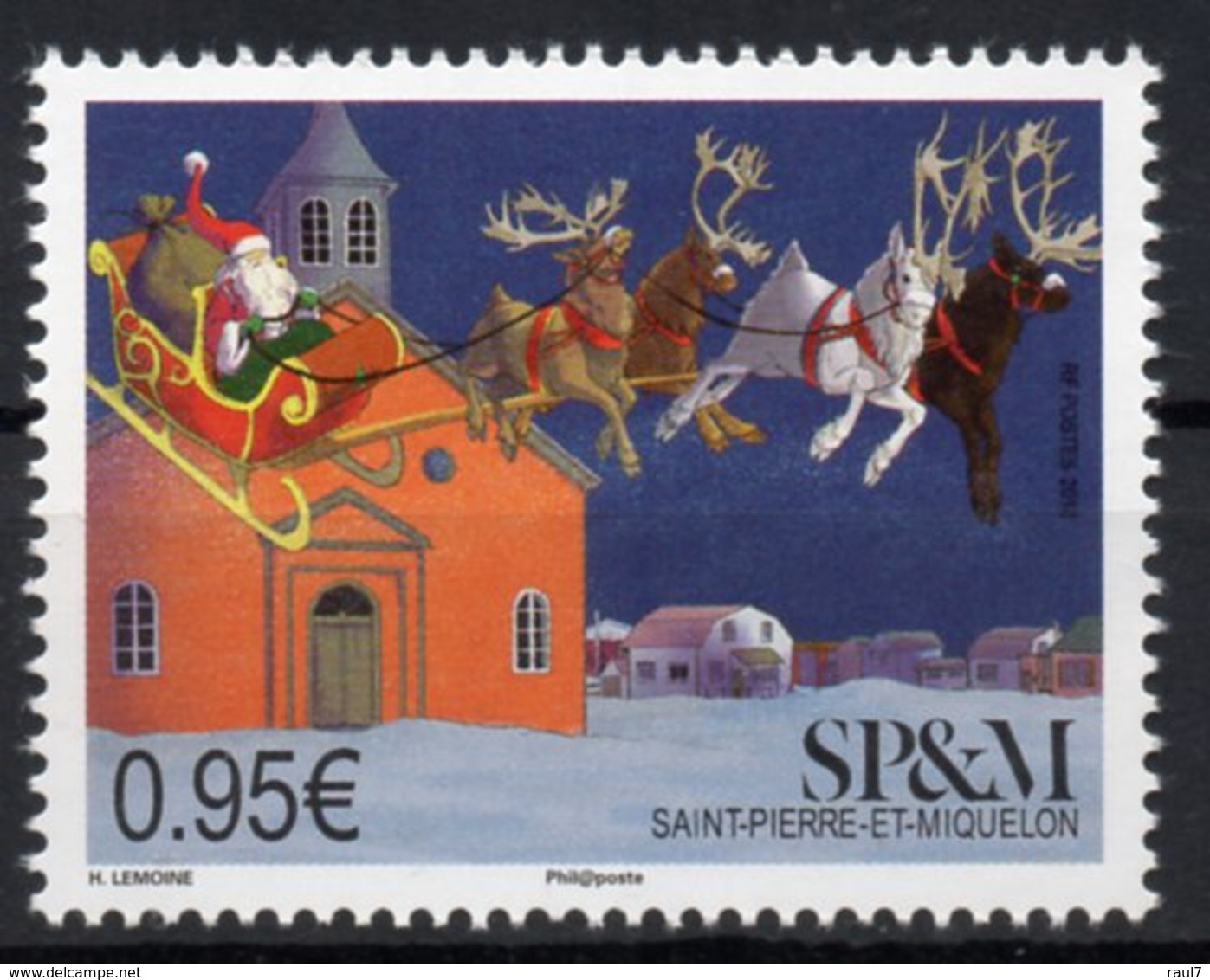 St Pierre & Miquelon 2018 - Noël 2018, Le Père Noël - 1 Val Neuf // Mnh - Unused Stamps