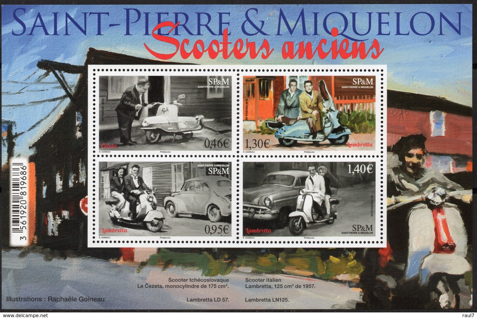 St Pierre & Miquelon 2018 - Scooters Anciens - BF Neuf // Mnh - Neufs
