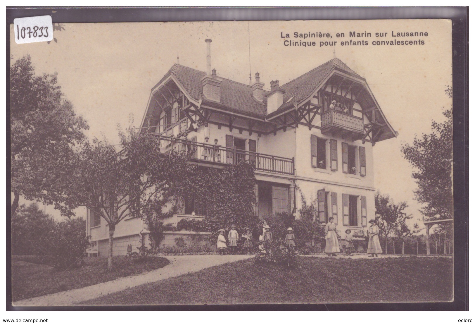 DISTRICT DE LAUSANNE - EPALINGES EN MARIN - LA SAPINIERE, CLINIQUE POUR ENFANTS - ( FORT PLI VERTICAL ) - Épalinges