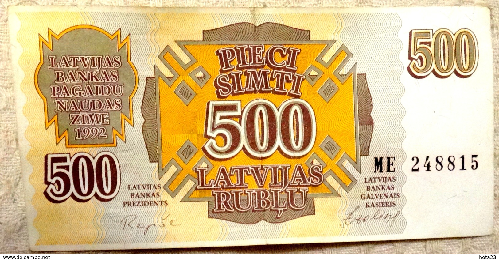 LATVIA , LETTLAND  500 ROUBLE / RUBLE 1992 EX- RUSSIA CIRC BANKNOTE - ME - 15 - Lettonie