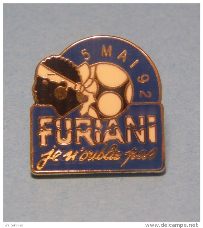 Pins OM BASTIA 5 Mai 92 FURIANI Je N'oublie Pas Tribune Stade Armand-Cesari Olympique Marseille 1/2 Finale Coupe France - Football