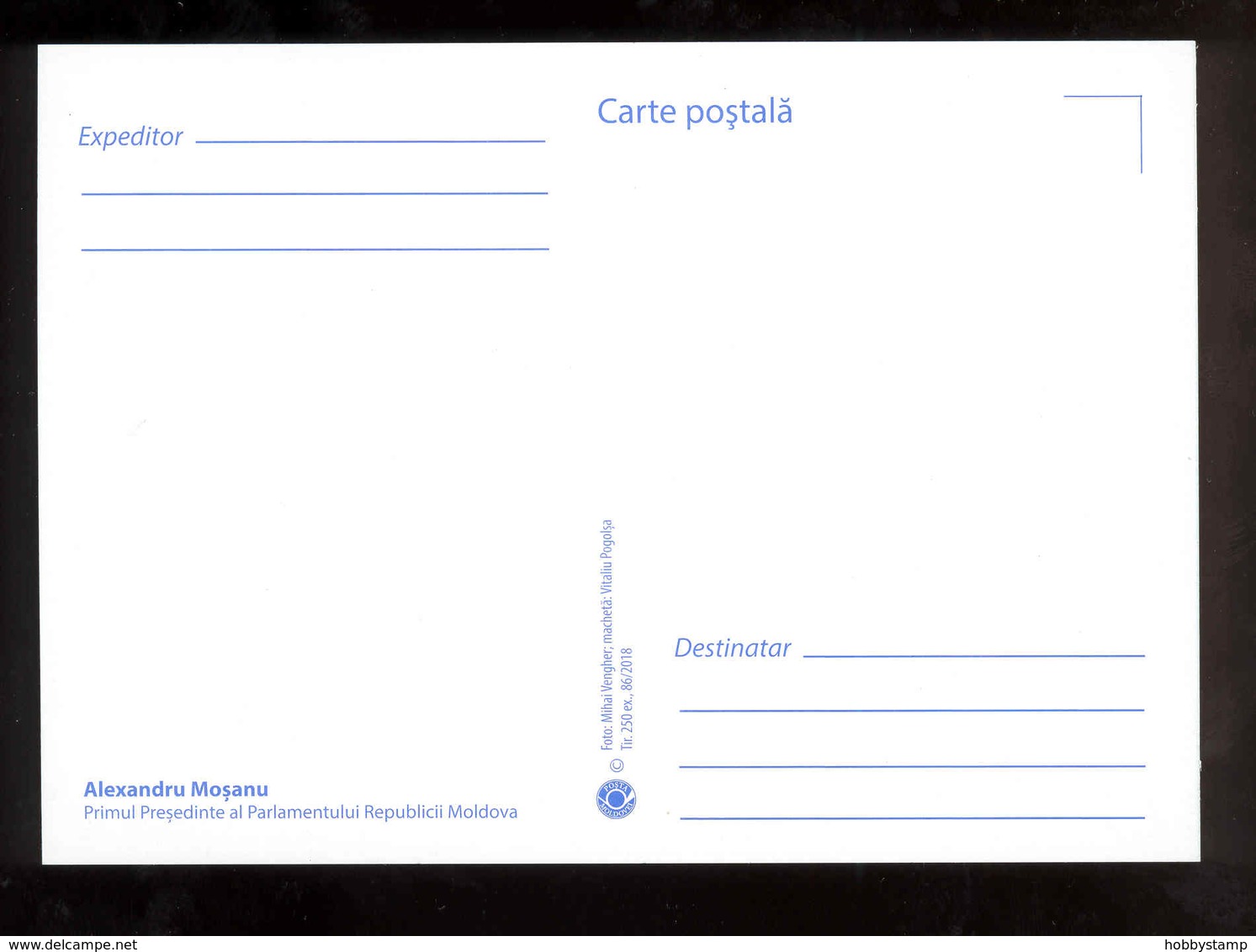 Moldova 2018 Alexandru Moshanu The First President Of The Parliament Maxicard - Moldova