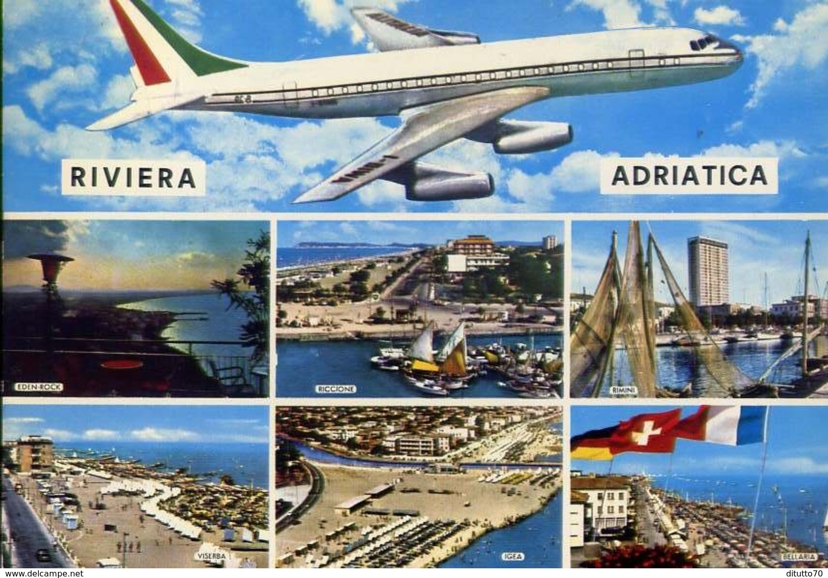 Riviera Adriatica - Aereo Alitalia - Eden Rock - Riccione - Rimini - Viserba - Igea - Bellaria - Formato  Grande Viaggia - Altri & Non Classificati