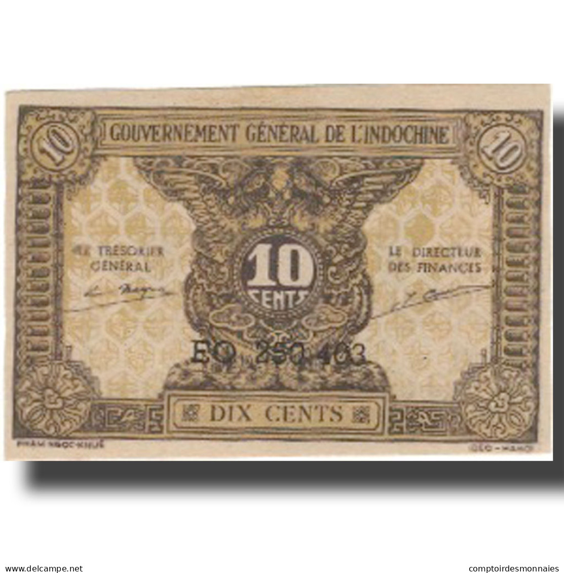 Billet, FRENCH INDO-CHINA, 10 Cents, Undated (1942), KM:89a, NEUF - Indochine