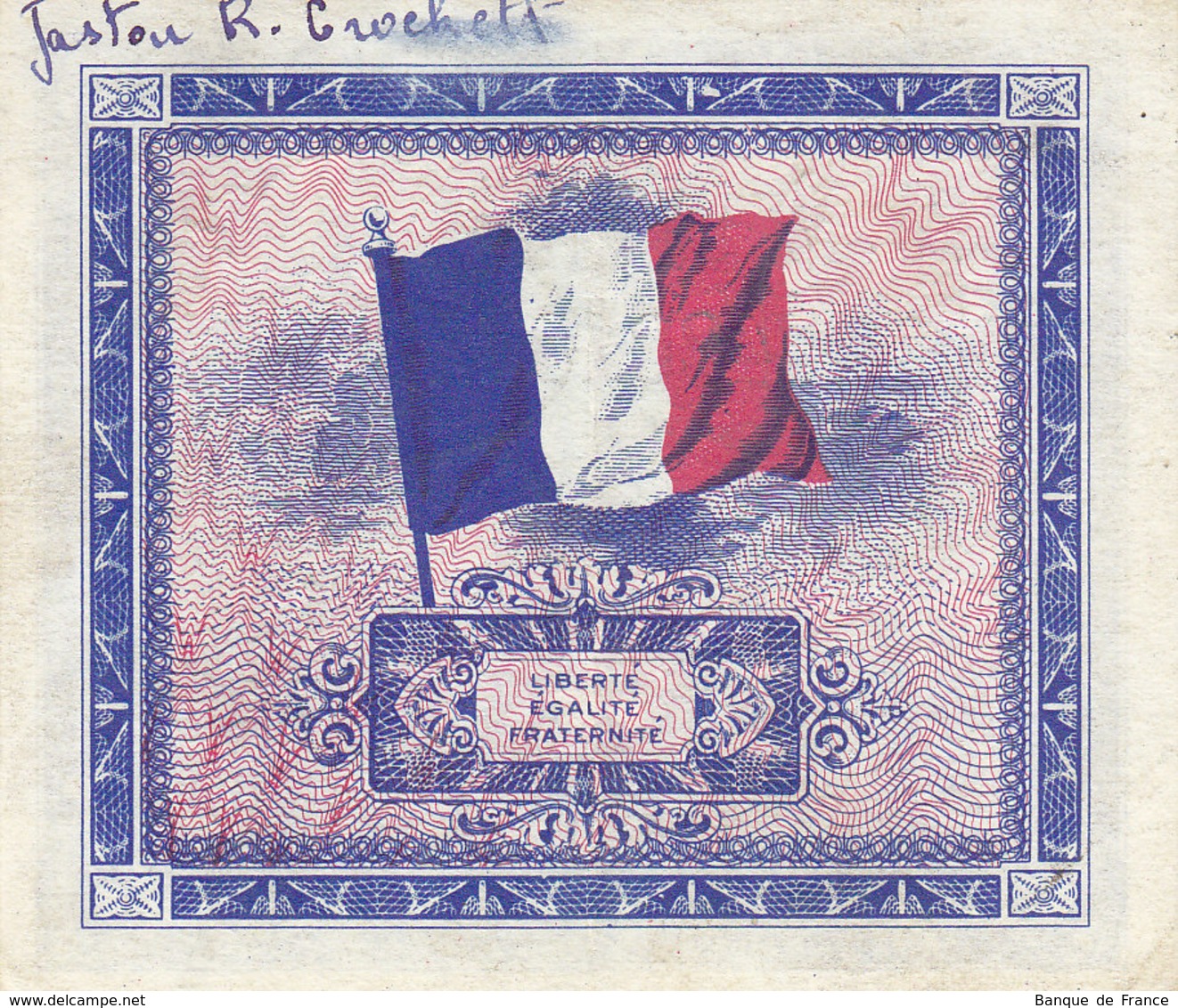 Billet 5 F Verso Drapeau 1944 Sans Série FAY VF17.1 N° 42018713 - 1944 Flagge/Frankreich