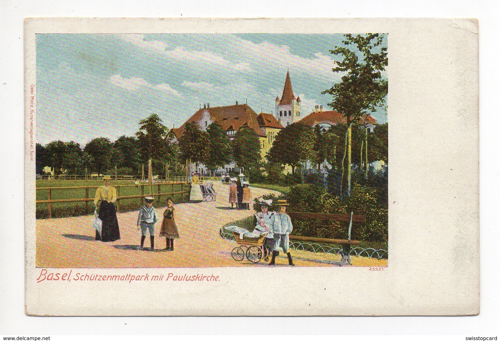 BASEL Schützenmattpark Mit Pauluskirche Kinder Kinderwagen - Bâle