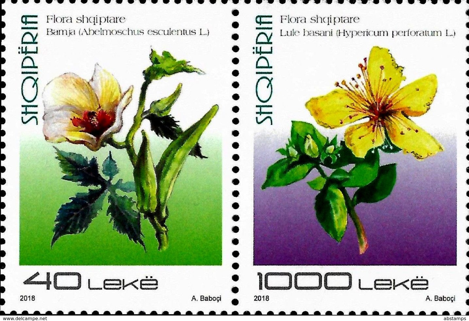 Albania Stamps 2018. Flora: Okra, St John's-wort. Set MNH - Albania