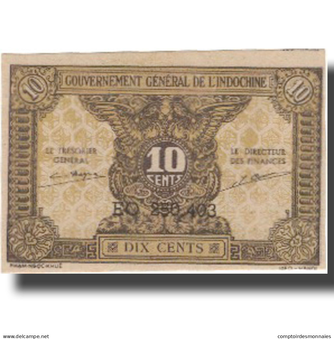 Billet, FRENCH INDO-CHINA, 10 Cents, Undated (1942), KM:89a, NEUF - Indochina