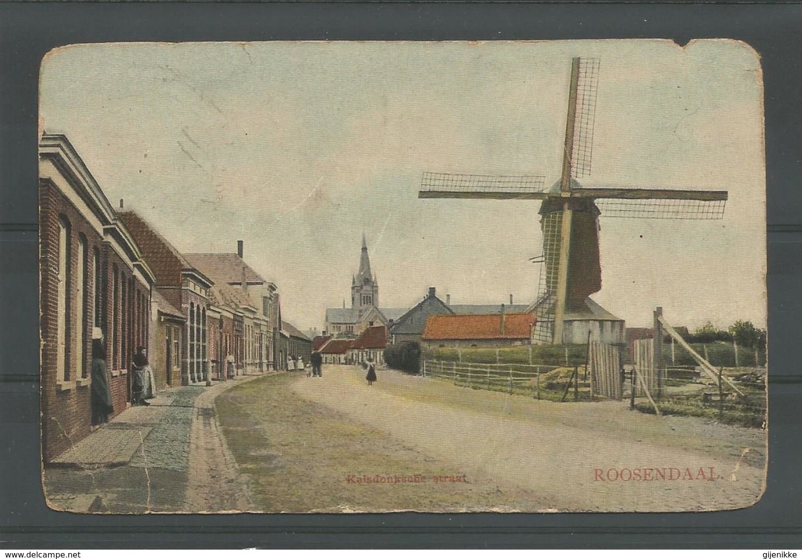 Oude Briefkaart  Roosendaal. Kalsdonksche Straat 1908 - Roosendaal