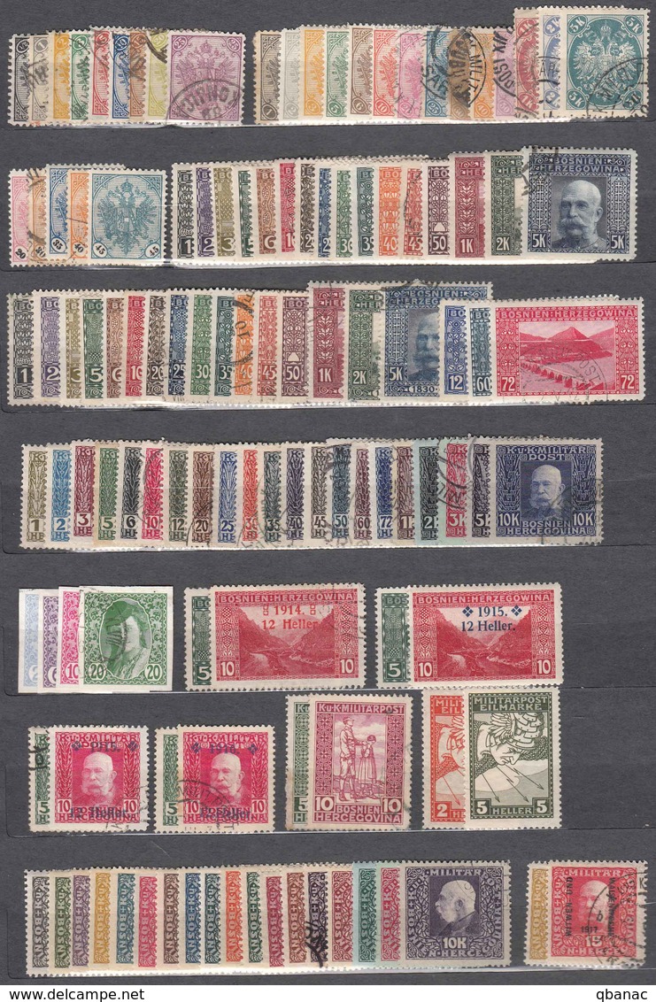 Austrohungarian Occ. Of Bosnia 1879-1918 Complete Mint/used Collection, Mi#1-148 And Porto Mi#1-26 - Gebraucht