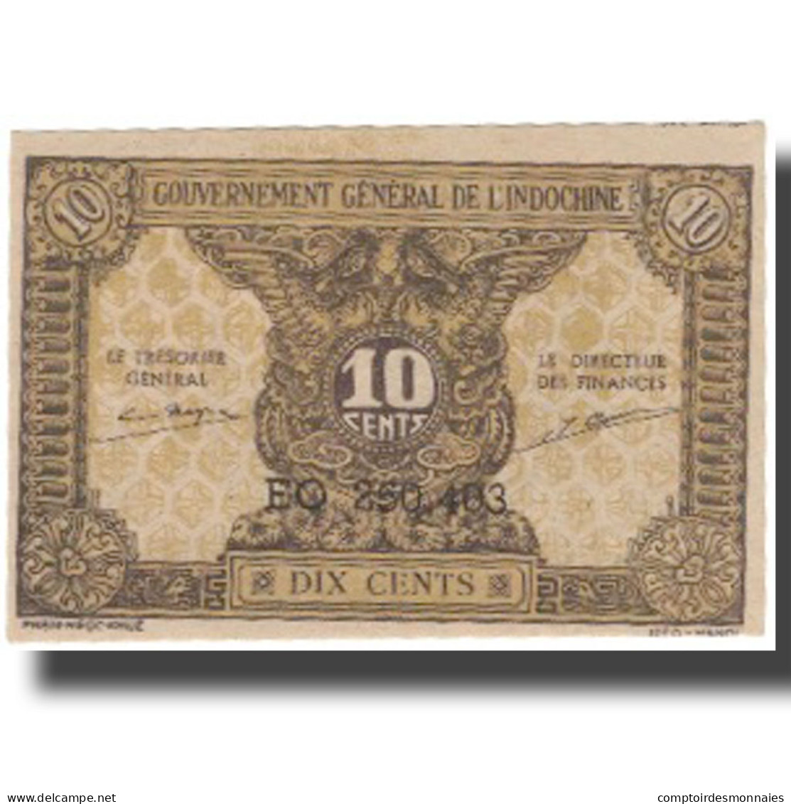 Billet, FRENCH INDO-CHINA, 10 Cents, Undated (1942), KM:89a, NEUF - Indochine