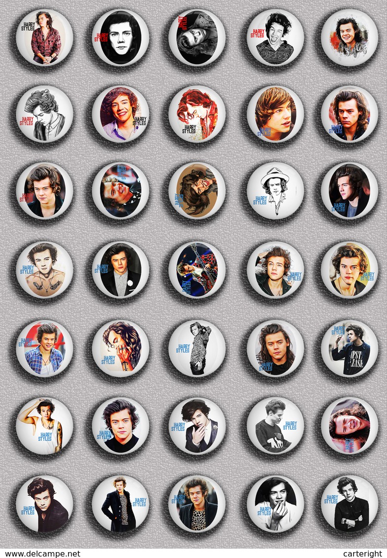 35 X Harry Styles Music Fan ART BADGE BUTTON PIN SET 1 (1inch/25mm Diameter) - Musique