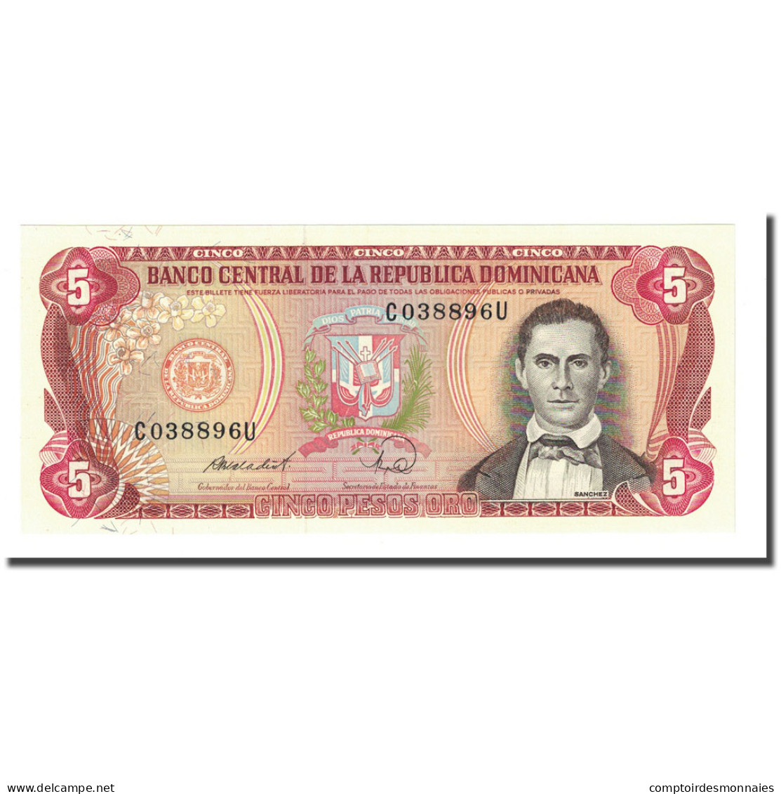 Billet, Dominican Republic, 5 Pesos Oro, 1988, KM:118c, NEUF - Repubblica Dominicana