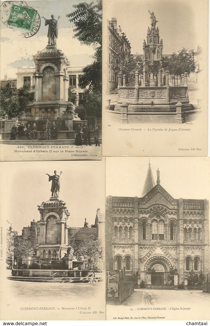 63 CLERMONT-FERRAND LOT 6 CARTES Eglise Des Minintes Place Saint-Héren Monument D'Urbain II Place Royale - Clermont Ferrand