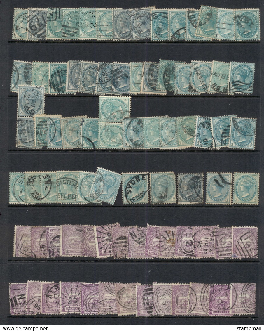 NSW 1860's On Assorted Oddments, Duplicates, Interest For Postmarks, Perforations, Shades & Watermark Varieties,  (fault - Used Stamps