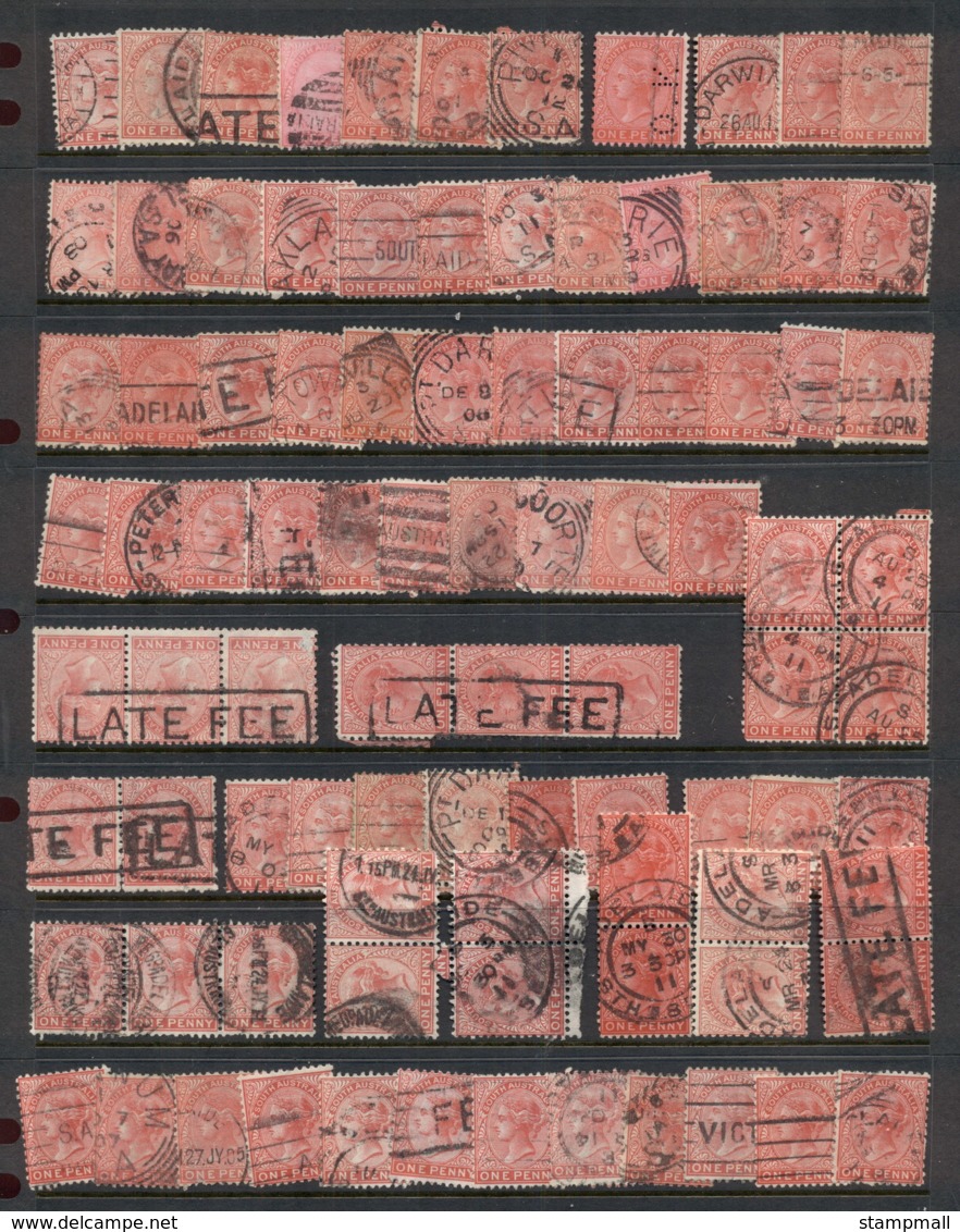 SA 1860's on Assorted Oddments, duplicates, interest for postmarks, perforations, shades & watermark varieties,  (faults