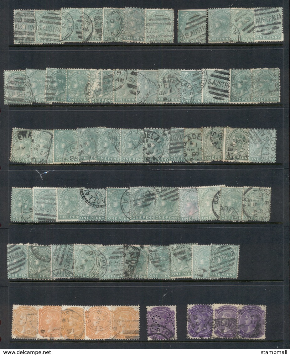 SA 1860's on Assorted Oddments, duplicates, interest for postmarks, perforations, shades & watermark varieties,  (faults