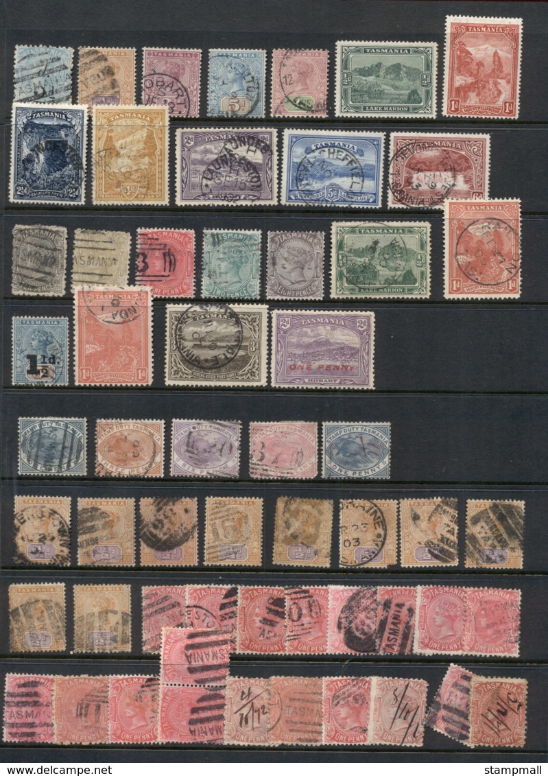 TAS 1860's On Assorted Oddments, Duplicates, Interest For Postmarks, Perforations, Shades & Watermark Varieties,  (fault - Used Stamps