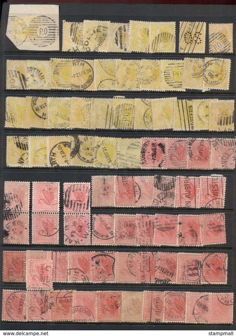 WA 1860's On Assorted Oddments, Duplicates, Interest For Postmarks, Perforations, Shades & Watermark Varieties,  (faults - Used Stamps