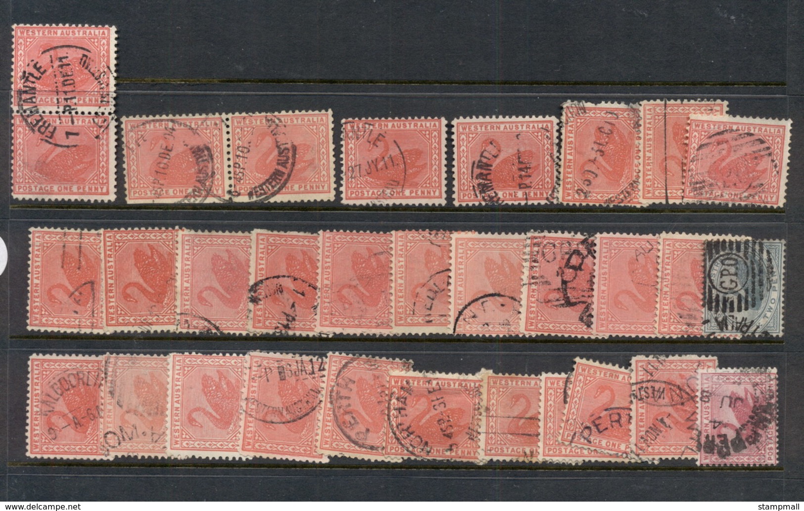 WA 1860's On Assorted Oddments, Duplicates, Interest For Postmarks, Perforations, Shades & Watermark Varieties,  (faults - Gebruikt