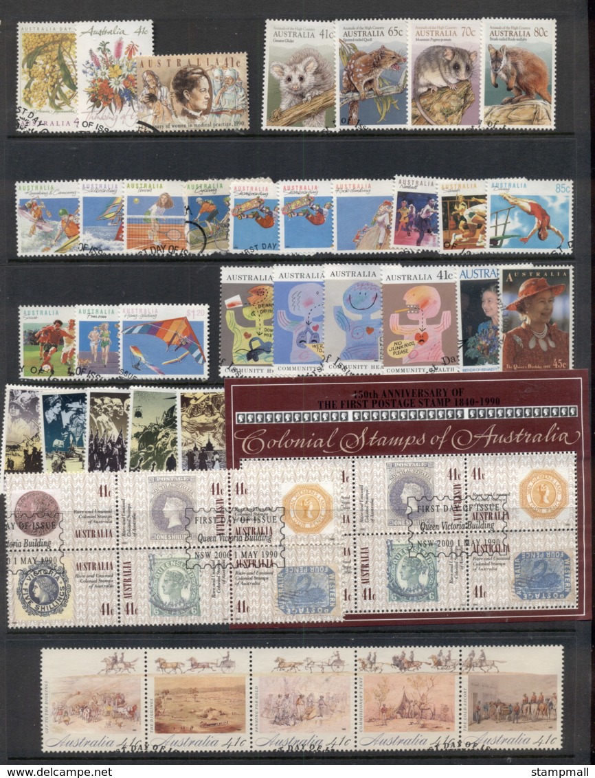Australia 1990-1995 Mostly Complete For The Era Selection Ex FDC, FU 8 Scans - Collections
