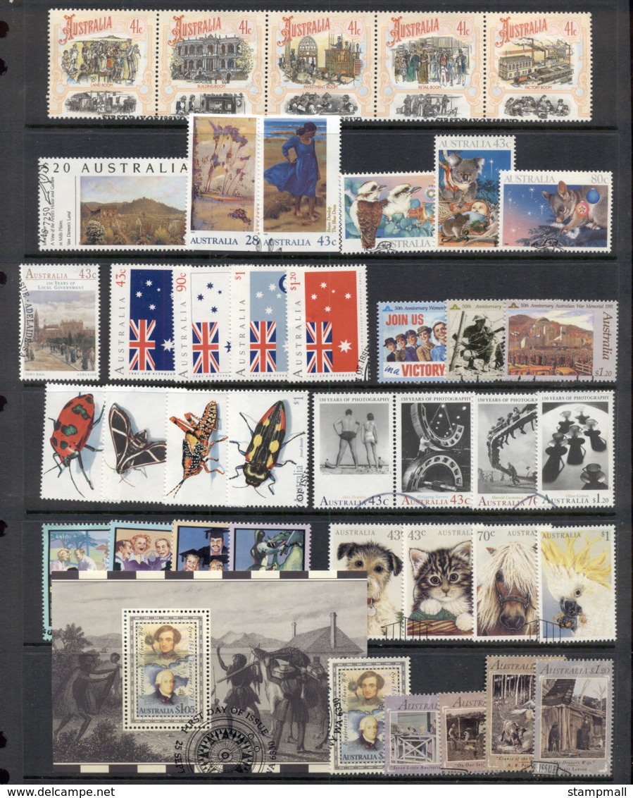 Australia 1990-1995 Mostly Complete For The Era Selection Ex FDC, FU 8 Scans - Collections