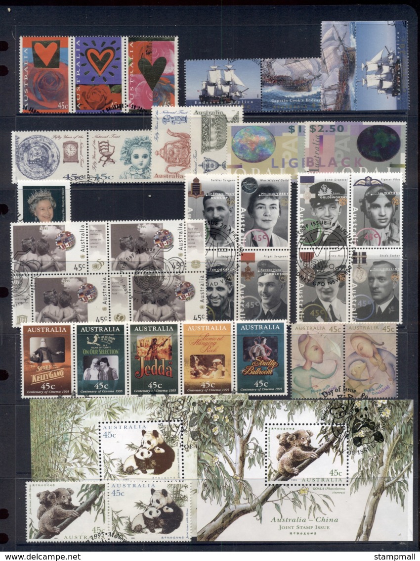 Australia 1990-1995 Mostly complete for the era selection ex FDC, FU 8 scans