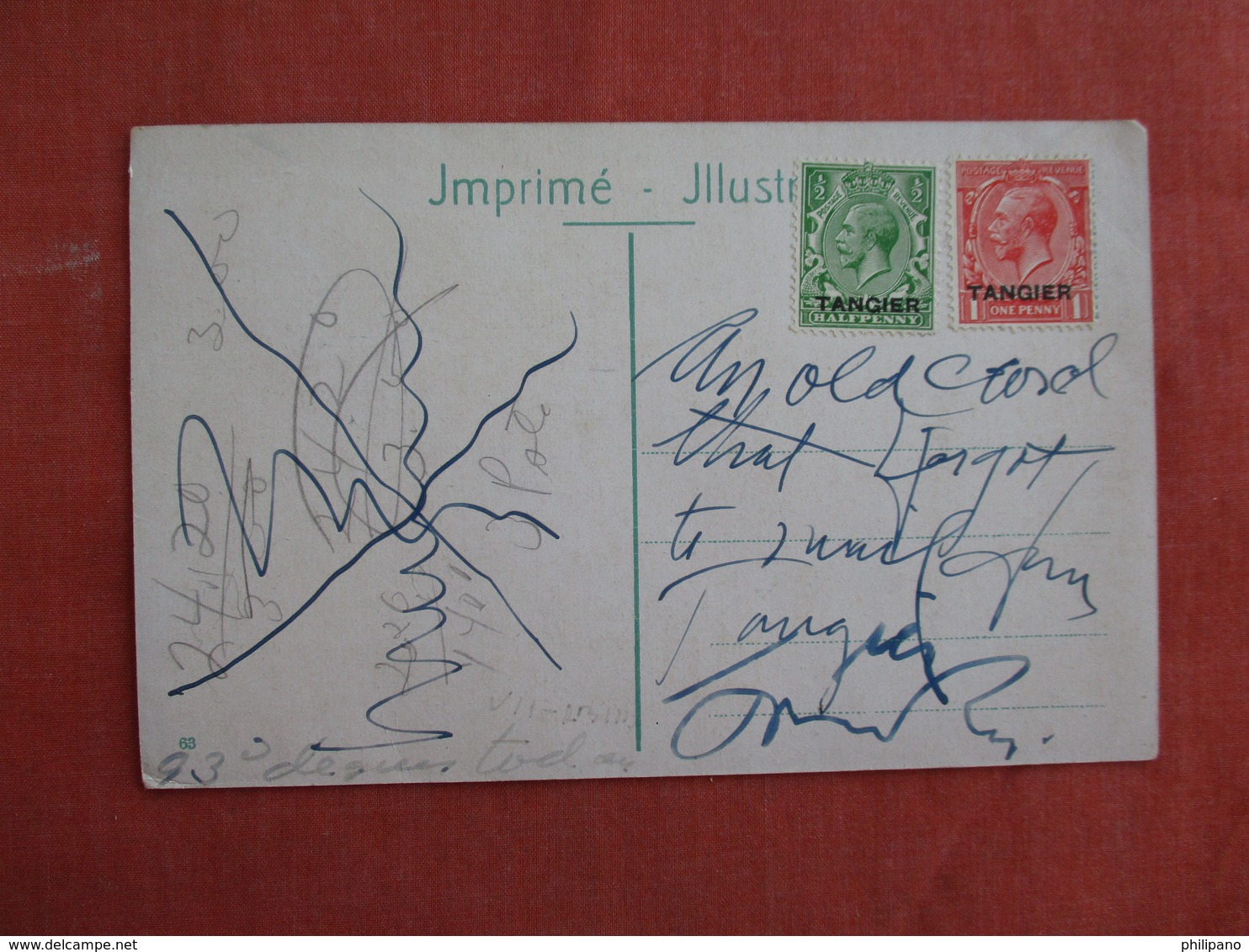 Two Overprinted Stamps- Tangier--- Beaute Marocaine --ref 3091 - Africa