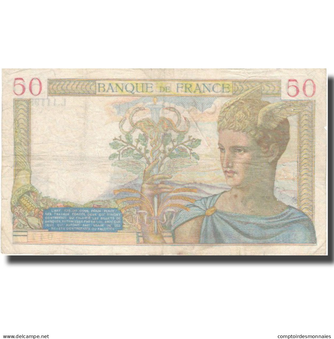France, 50 Francs, 50 F 1934-1940 ''Cérès'', 1939, 1939-09-28, TB - 50 F 1934-1940 ''Cérès''