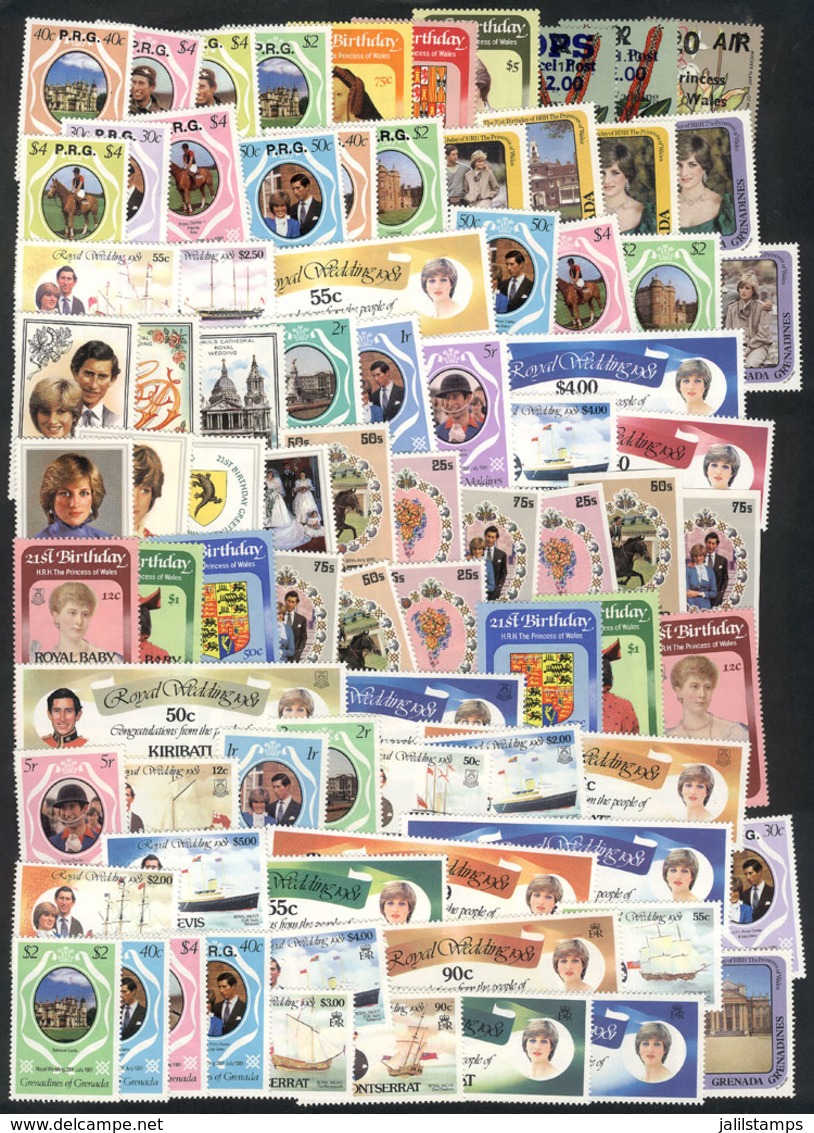 TOPIC LADY DI: Large Number Of Complete Sets, All MNH, Most Of British Colonies. It Includes Some Very Interesting Piece - Otros & Sin Clasificación