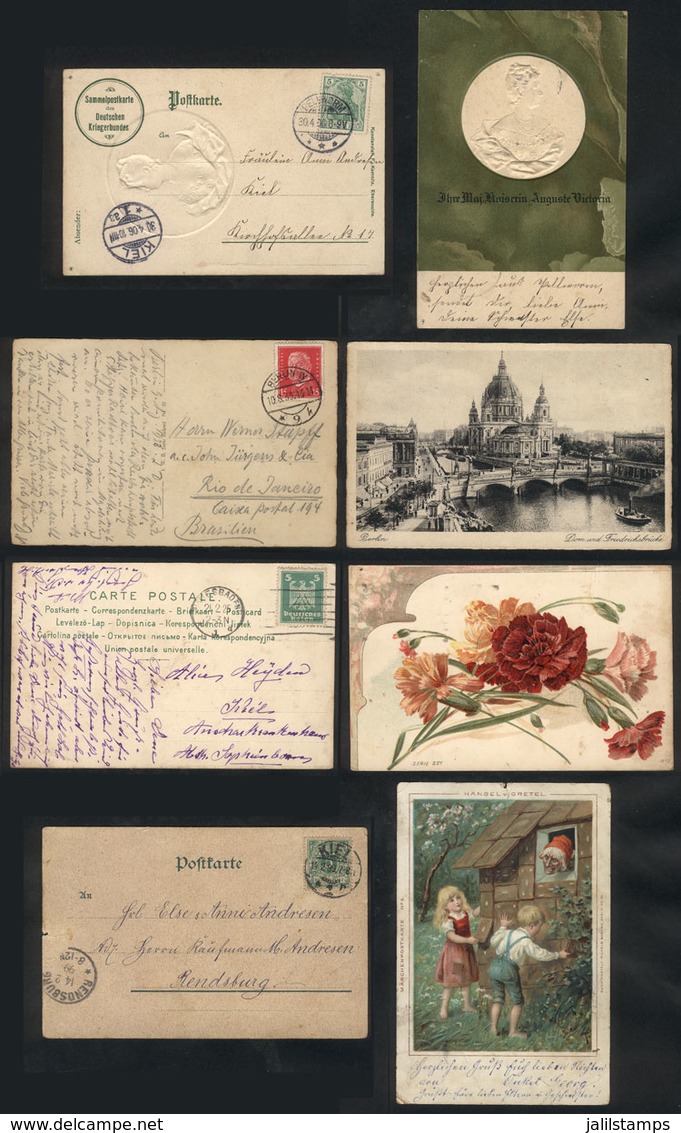 GERMANY: 4 Postcards Used Between 1899 And 1933, Some Very Handsome! - Storia Postale