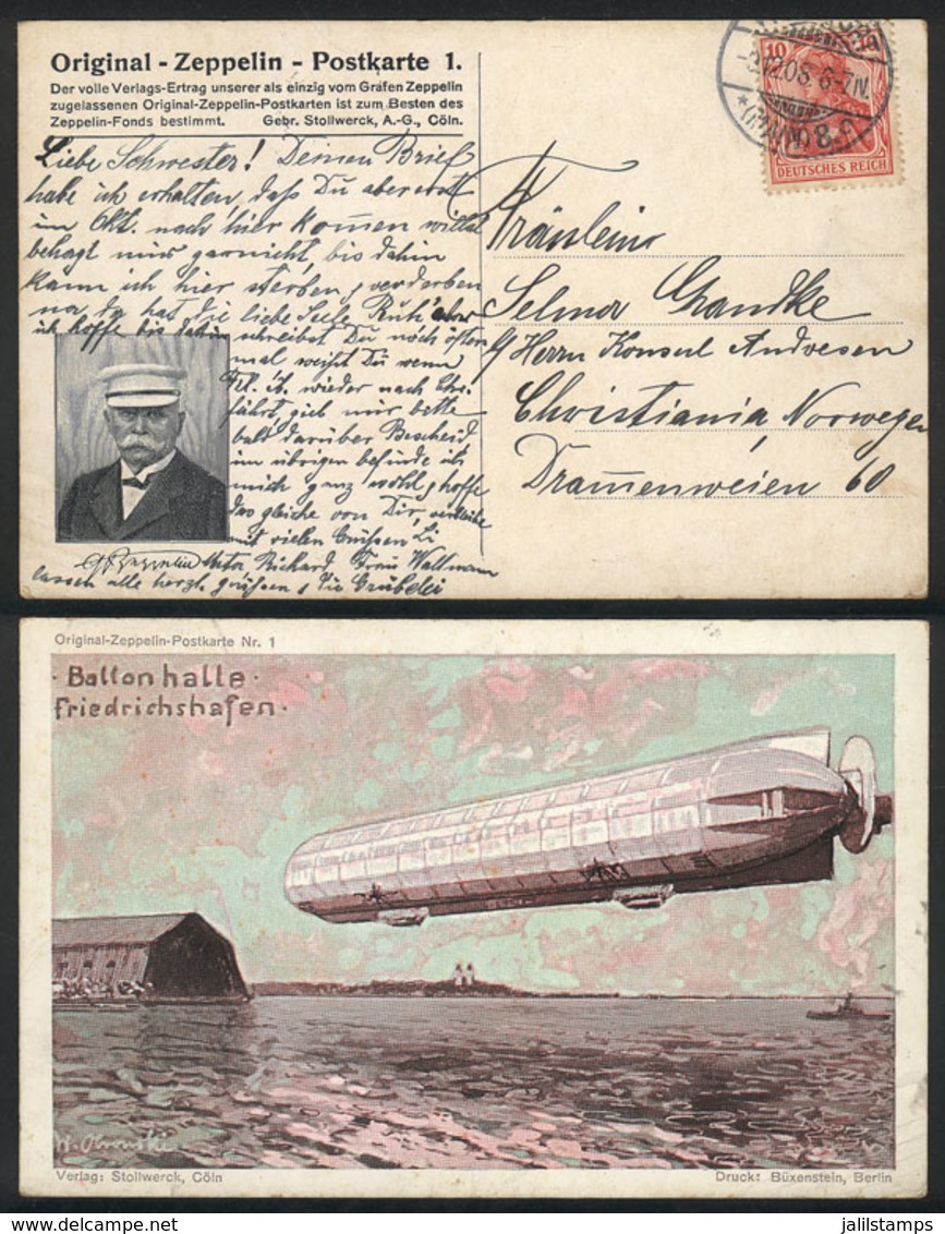 GERMANY: ZEPPELIN: Beautiful PC Used On 3/DE/1908, Fine Quality! - Covers & Documents