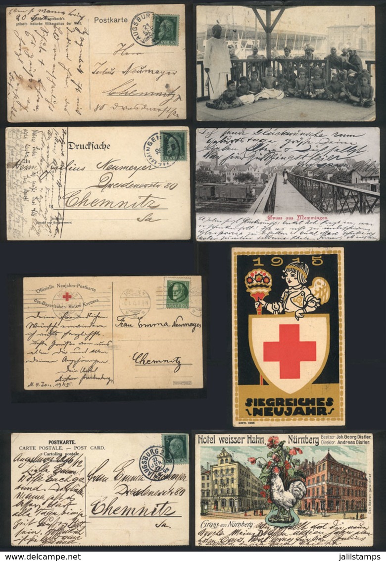 GERMANY: 9 Postcards Used In Bayern Between 1912 And 1915, Very Nice Views! - Briefe U. Dokumente