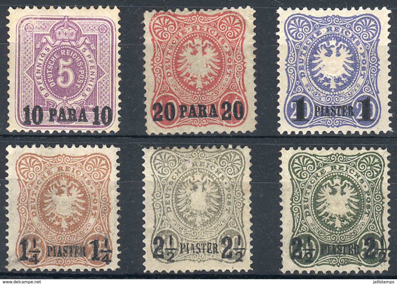 GERMANY - TURKISH OFFICES: Sc.1/6 (without 4) + 6a, Mint Lightly Hinged, VF General Quality, Catalog Value US$700+ - Turquia (oficinas)