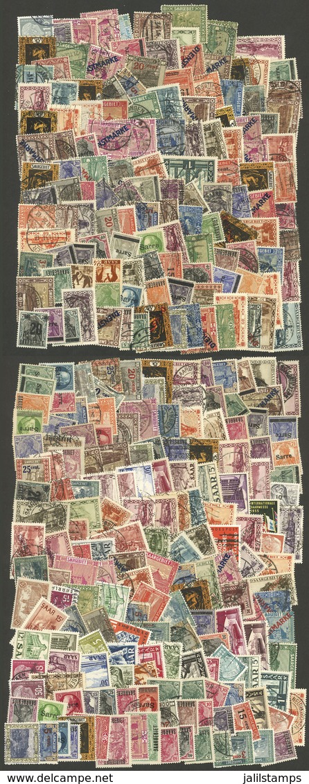 GERMANY - SARRE: Envelope With Interesting Lot Of SEVERAL HUNDREDS Stamps Of Varied Periods, Used Or Mint (they Can Be W - Otros & Sin Clasificación