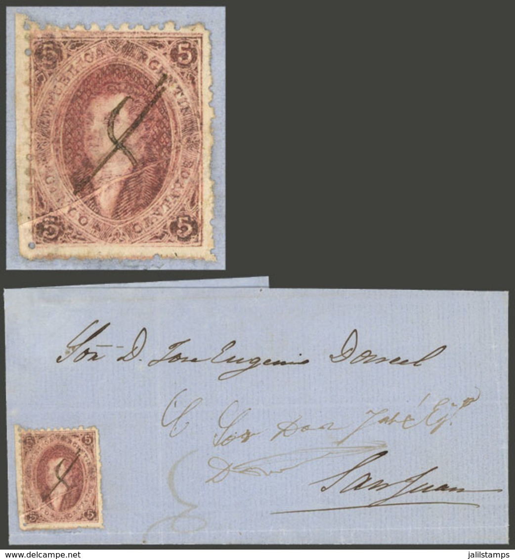 ARGENTINA: GJ.19a, 1st Printing, Very Clear Impression, With Very Notable COMPLETE DOUBLE IMPRESSION (not Light As Usual - Otros & Sin Clasificación