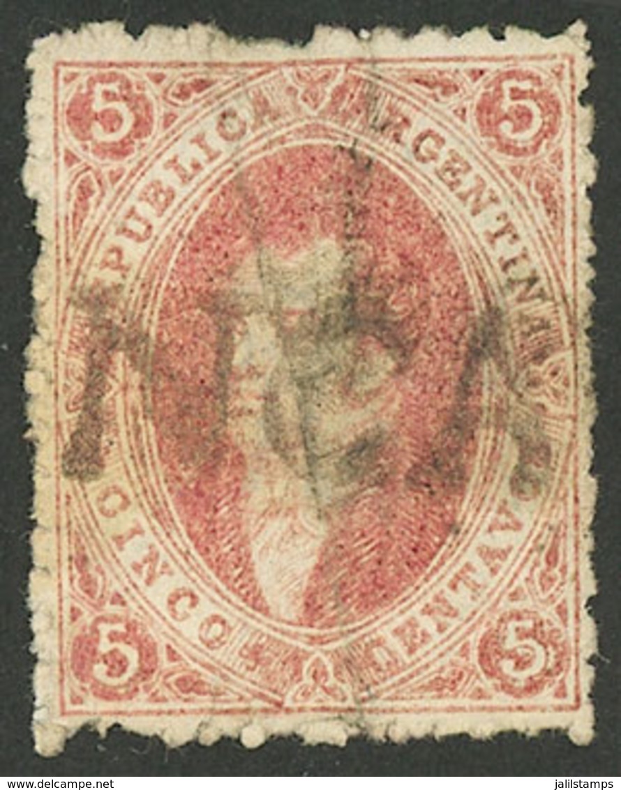 ARGENTINA: "GJ.20, 3rd Printing, With "paper Fold" Variety", And FRANCA Cancel Of Goya, Very Nice!" - Otros & Sin Clasificación