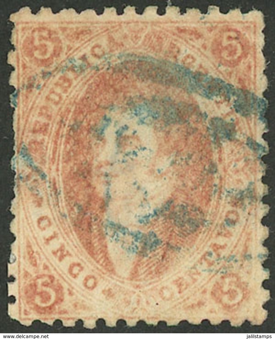 ARGENTINA: GJ.20, 3rd Printing, Very Rare ORANGE Color, Defective Impression (dry Below), Excellent! - Otros & Sin Clasificación